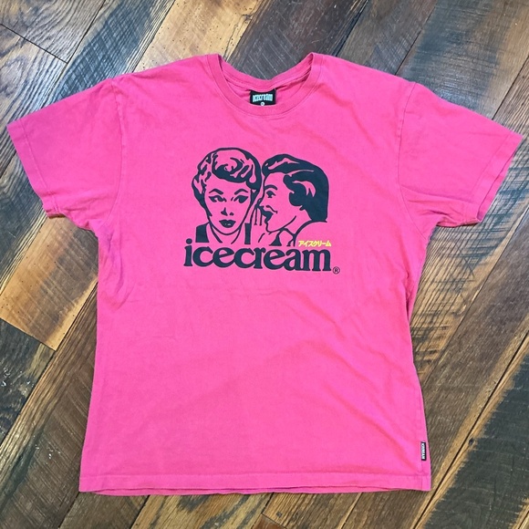 Icecream Whisper Graphic Tee Bright Pink Men’s XL - Picture 1 of 7